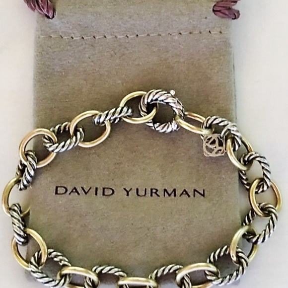 David Yurman Sterling Silver and Gold Bracelet - Picture 2 of 3